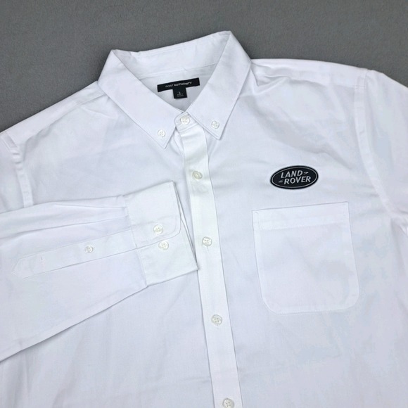 Land Rover‎ Button Down Shirt Mens Large White Embroidered Logo Long Sleeve - Picture 9 of 9